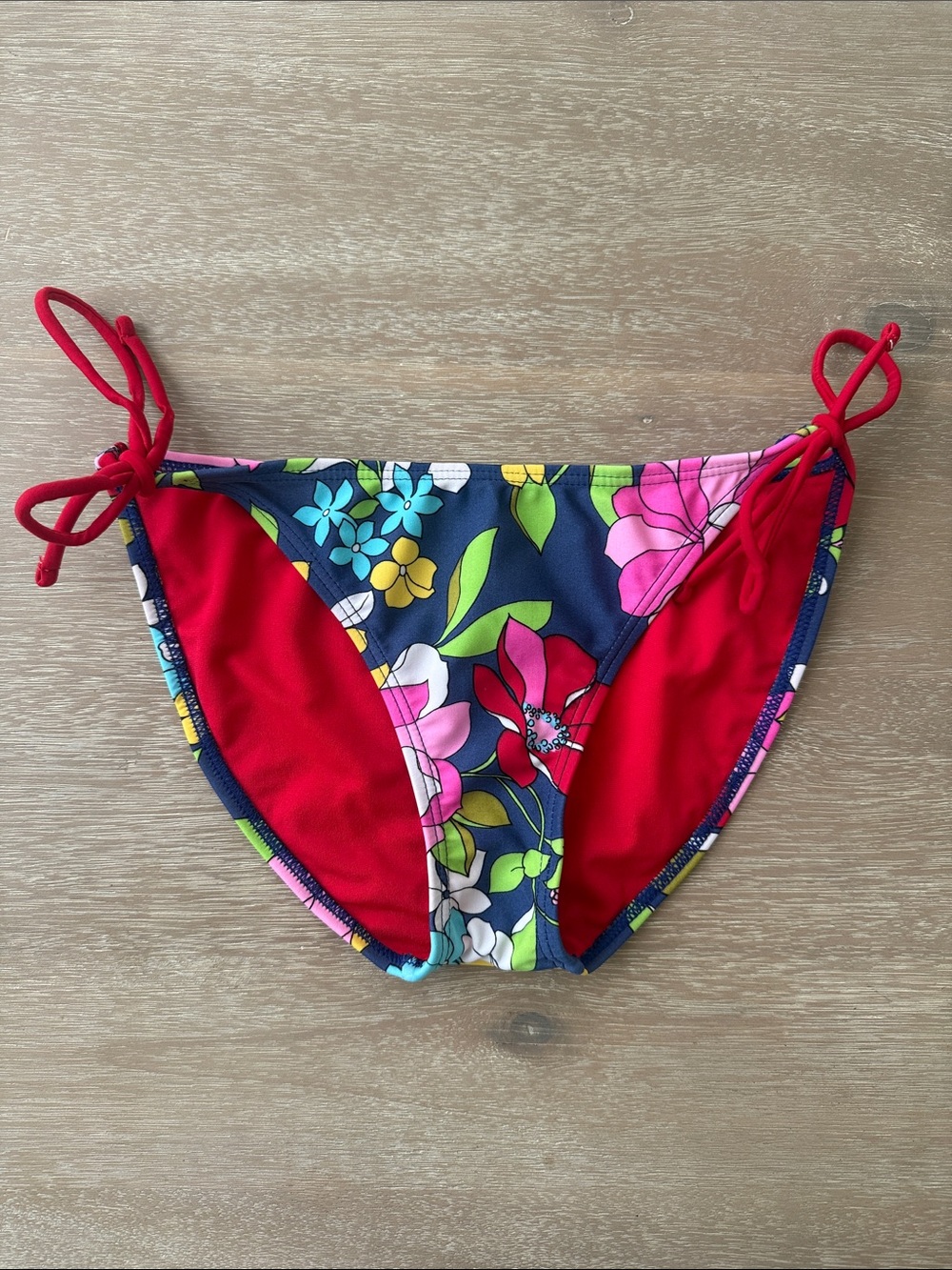 F21 Y2K Floral Side Tie Swim Bottoms | M